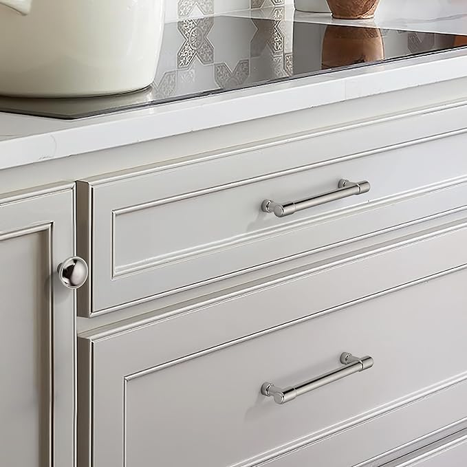 khtumeware 10 Pack 6 Inch(152mm) Polished Nickel Cabinet Pulls Kitchen Cabinet Handles Kitchen Cabinet Hardware for Cupboard Drawer Pulls Dresser Handle