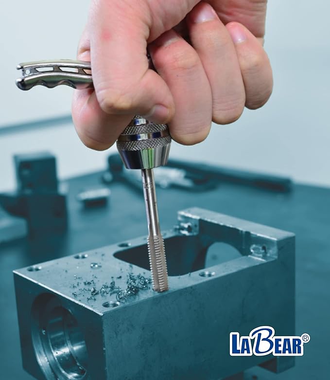 LABEAR 3/8"DR x M5?밠12 Interchangeable Adjustable Tap Chuck Adaptor ??Heavy-Duty Tap Socket for Hand Tapping