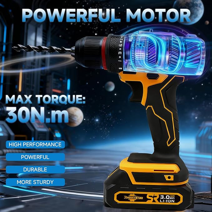20V MAX Cordless Drill, Power Tool Combo Kit with Battery and Charger, 23pcs Drill Bits, Variable Speed, for DIY/Wood/Wall/Metal/Home Repair