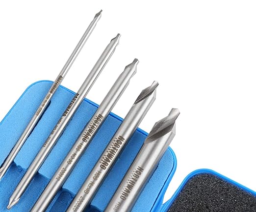 Accusize Industrial Tools (#1-#5), 3/64"-3/16" 5 pc H.S.S. M2 Long Series Center Drill Set, 4" Length, 3560-1001
