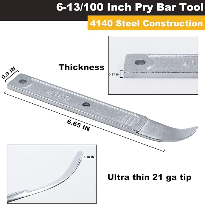 AKGUN 4140 Pry Tool, Car Trim Removal Tool Kit, Trim Removal Tool Pry Tool, Mighty Miniature Portable Multitool, Door Panel, Window Screen Removal