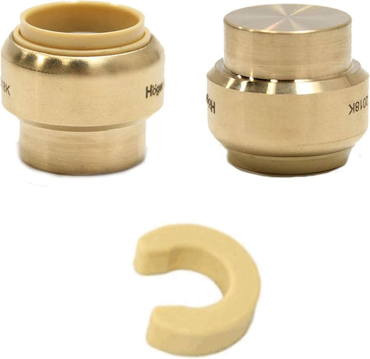 (Pack of 2) EFIELD 1/2 Inch Plug End Cap Push-Fit Fitting to Connect Pex, Copper, CPVC with Disconnect Clip,(PF143-2PCS)