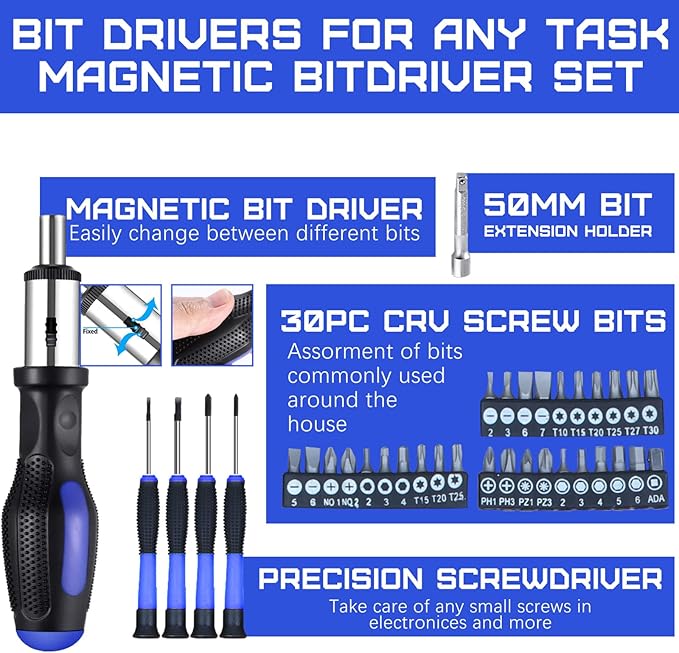 jar-owl Home Tool Kit Tool Set 146 Pieces Metric Household Hand Tool Kit竊똀uto Repair Tool Set with Portable Toolbox for Homeowner, Diyer, Handyman