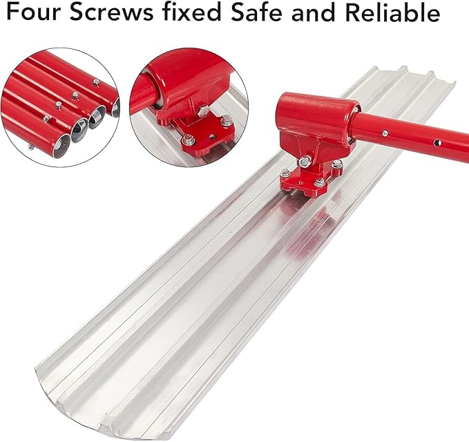 48"x8" Bull Float Kit, Aluminum Magnesium Alloy Concrete Float with Adjustable Bracket, 4 Extension Handles & Carrying Case, Round-End Cement Finishing Tool