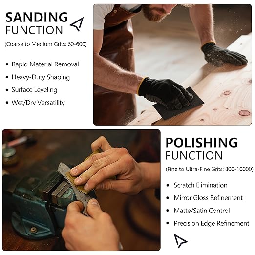7000 Grit Sandpaper, 9 x 11 Inch Wet Dry Sand Paper Hand Abrasive Sanding Sheets for Wood Metal Automotive Sanding and Polishing, Extra Fine - 5 Sheets