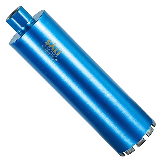 SALI Wet Diamond Core Drill Bits 4-1/2"/116mm Diameter, 15"/380mm Drilling Depth Concrete Core Drill Bit, 1-1/4-7" Thread Core Bit Turbo Laser-Welded Segments with Rebar, Brick, Block, Masonry, Stone