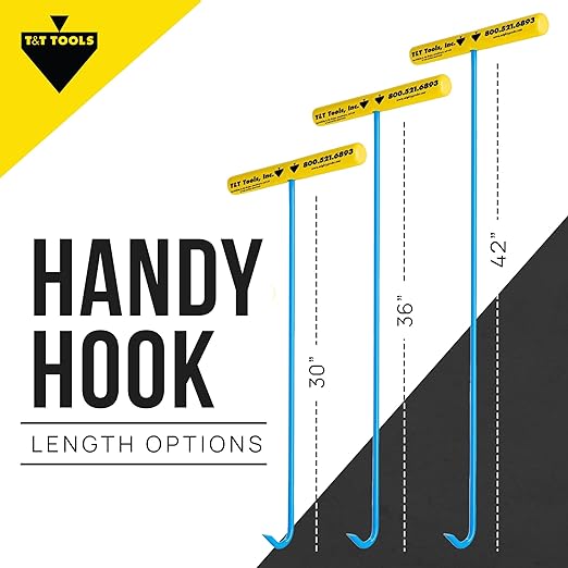 T&T Tools Heavy Duty Handy Hook ??Portable 42 Inch with 3/8" Round Pump Hook End ?밠ultipurpose Lifting and Pulling Tool for Manhole Covers, Septic Tanks, Storm Drains, Sewer Lids & More ?? Pack