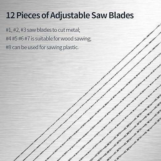 Spiral Scroll Saw Blades #6, 12PCS 5 inch Scroll Saw Blades for Jewelry Wood Metal Plastic Cutting Sawing Carve