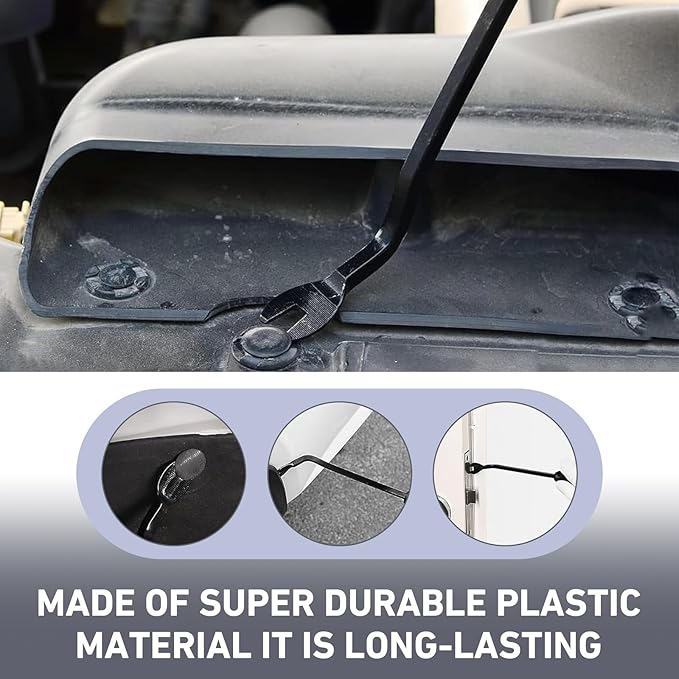 5 PCS Auto Trim Removal Tool Kit, No-Scratch Remover Pry Tool Set, Interior Door Panel Clip Fastener Removal Set for Car Door Clip Panel & Audio Dashboard Dismantle (Black)