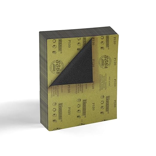 Sandpaper Sheets, 120 Grit Dry Wet Sand Paper, 9 x 11 Inch,Silicon Carbide, for Wood Furniture Finishing, Metal Sanding and Automotive Polishing,15 -Sheet