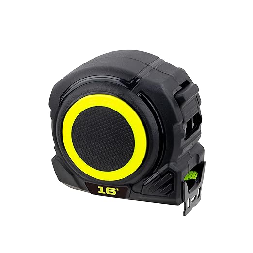 Komelon 16-Ft Retraction Control Tape Measure with Fraction Marks, Backside Printing, High Visibility Blade (TC16)