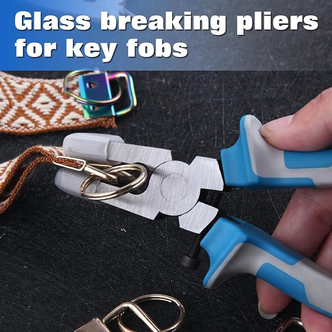 SPEEDWOX 6" 3Pcs Glass Running Pliers Glass Breaking Pliers and Breaker Grozer Pliers Glasses Cutting Pliers Set with 2 Pair of Rubber Tips Key Fob Pliers for Stained Glass Cutter