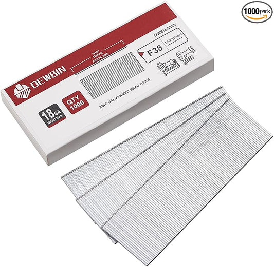 18 Gauge Brad Nails, 1000 Counts 1-1/2-inch 18 GA Brad Nails, Galvanized Nails for Nail Gun, Finishing Nail Gun Nails for Pneumatic, Electric Brad Nailer Gun