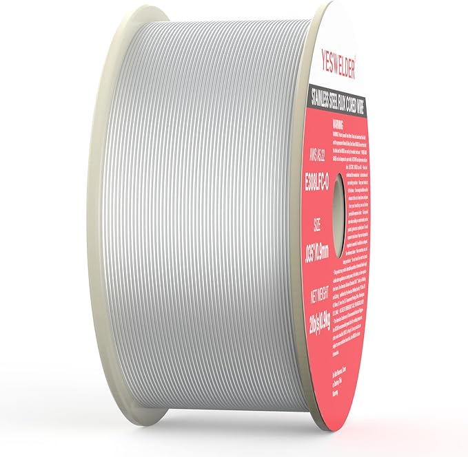 YESWELDER Stainless Steel Flux Cored MIG Welding Wire, E308LFC-O .035-Diameter, 2-Pound, Strong ABS Plastic Spool Welding Wire