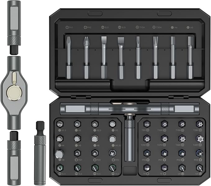 LOFICOPER 42 in 1 Magnetic Screwdriver Set, Ratchet Screwdriver Set with Detachable T Handle, Professional Repair Tool Kit for Christmas, Electronics, Furniture, Household DIY Projects