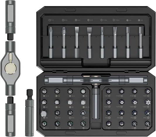 LOFICOPER 42 in 1 Magnetic Screwdriver Set, Ratchet Screwdriver Set with Detachable T Handle, Professional Repair Tool Kit for Christmas, Electronics, Furniture, Household DIY Projects