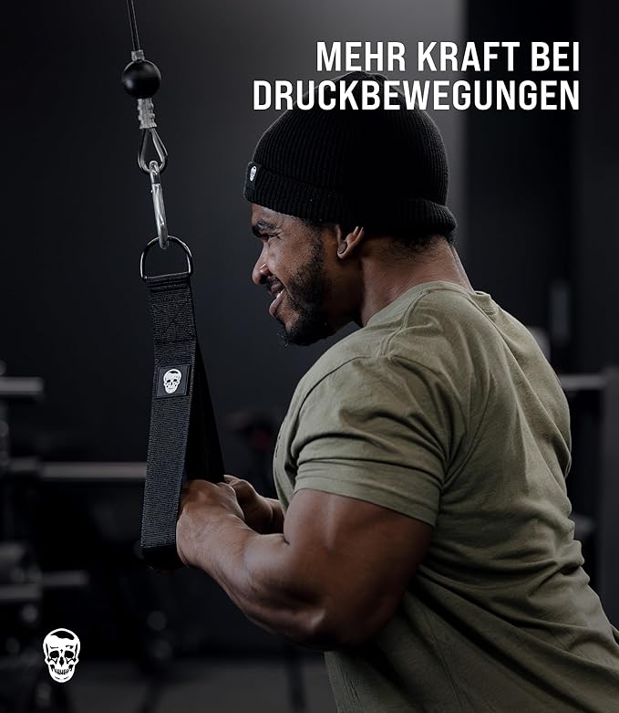 Gymreapers Tricep Rope Cable Attachment - Multi-Workout Tricep Pull Down Cable Attachment - Perfect Gym Cable attachments (3 Lengths Built in One)
