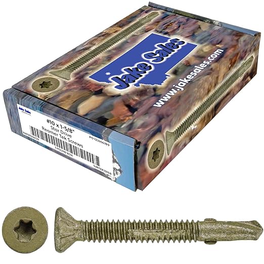 10x1-5/8 Reamer Tek Torx/Star Head Self-Drilling Wood to Metal Screws - for Flatbeds, Trailers - T-30 Torx Screw Head 5 Pound CASE 5,085 Screws