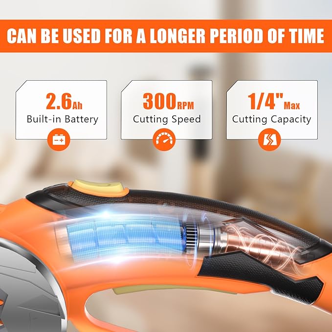 Cardboard Cutter, Cordless Electric Scissors, Power Shears Box Cutter with a Replacement Blade, Rotary Cutter for Cardboard Packages Leather Plastic (Orange)
