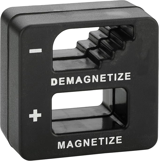 Demagnetizer and Magnetizer for Screwdrivers Tips, Bits, and Small Tools, Large or Big Screws, Drills, Drill Bits, Sockets, Nuts, Bolts, Nails and Precision Construction Tools - Black