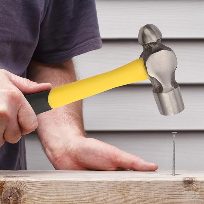 3 Pack Ball Pain Hammer Set, Metal Ball Peen Hammer(16oz, 24oz, 32oz), Ball Pain Hammers with Soft Nonslip Handles, Ideal for Maintain, Purpose, Camping & More