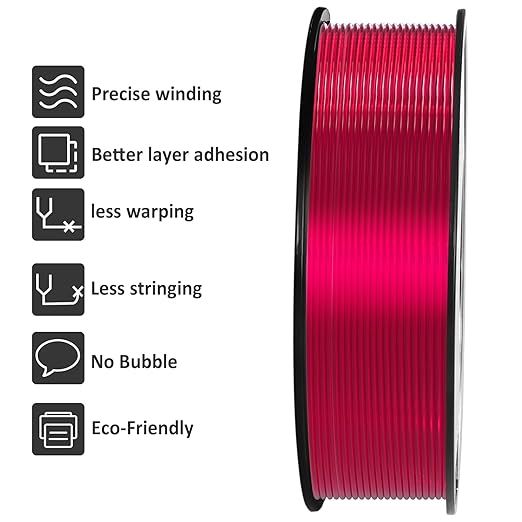 Geeetech TPU Filament 1.75mm, Shore 95A ??Flexible 3D Printer Filament with High Elasticity, 1KG (2.2lbs) Spool, Dimensional Accuracy 짹0.03mm, Fits Most FDM Printers (Clear Pink)