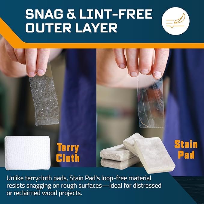 M훮KRS Stain Pad, Cut-to-Size Staining Pads, 2-Pack, Lint, Snag, Streak-Free Applicator, Micro Brush Material, Wood Stains and Oil Based Finishes, Easy to Use with Consistent Application