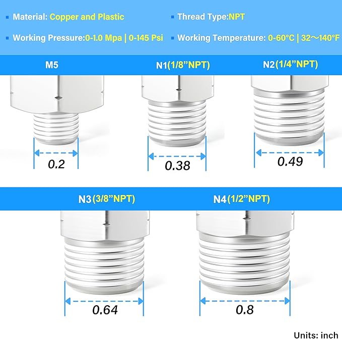 TAILONZ PNEUMATIC Male Elbow 3/16 Inch Tube OD x UNF 10-32 Thread 90 Push to Connect Fittings PL-3/16-U10 (Pack of 10)