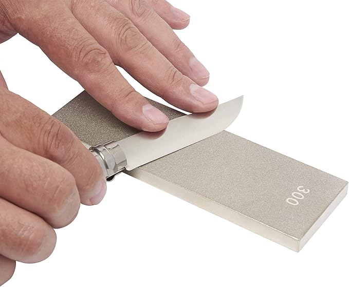 Trend Diamond Sharpening Bench Stone, 6 x 2 Inch, Double Sided (300/1000 Grit) Bench Stone with Cleaning Block & Non-Slip Mat, DWS/W6/FC