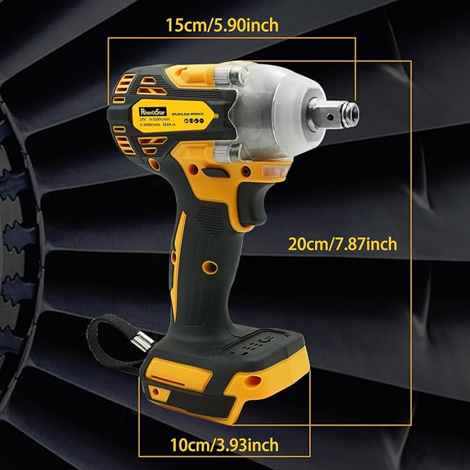 20V MAX Cordless Impact Wrench, 1/2" Brushless Motor High Torque Impact Gun, Variable Speed, Compatible with Makita 18V Battery (Tool Only, No Battery and Charger Included)