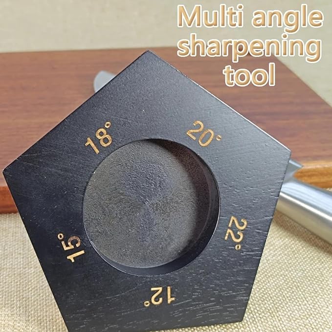 Rolling Knife Sharpener with 2 Diamond Disc and 2 Corundum Disc, Rolling Knife Sharpener Kit with 5 Magnetic Angle Offer 12/15/18/20/22째 for Kitchen Knives (SET-B)