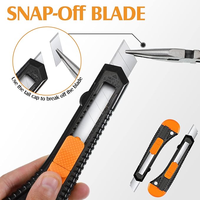 Lasnten 30 Pack Box Cutter Retractable Utility Knife 18mm Wide Blade Cardboard Cutter Suitable for Office Art, Craft and Home Use