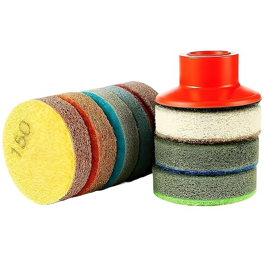 2inch 50mm Mini Non-Woven Polishing Pad, 8 Different Grit 150#-10000# Sanding Discs & M16 Thread Hook & Loop Backing Holder for Detail Fine Grinding Buffing (9Pcs/Set)