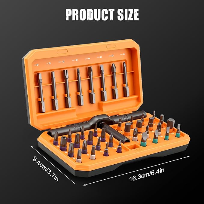 42 in 1 Magnetic Screwdriver Set - 2025 New Compact Ratchet Screwdriver Set, Multi Bit Magnetic Ratcheting Screwdriver Sets with Ratchet Handle and Storage Case DIY Repair Tool Kit