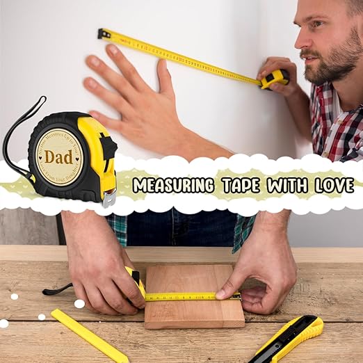 Dad Gifts Fathers Day Birthday Gifts for Dad Tool Woodworker Carpenter Gifts for Father's Day Carpenter Gifts for Dad No One Measures Up to You Engraved Tape Measure 25 FT