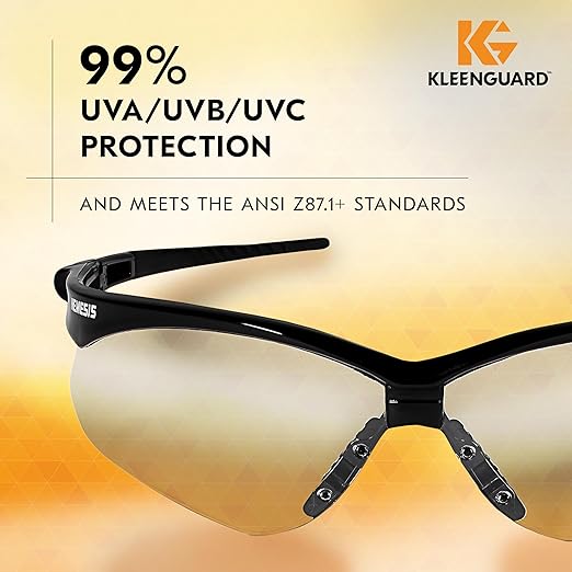 KleenGuard??V30 Nemesis??Safety Glasses (25676), Clear Lenses, Black Frame, Unisex Eyewear for Men and Women (12 Pairs/Case)
