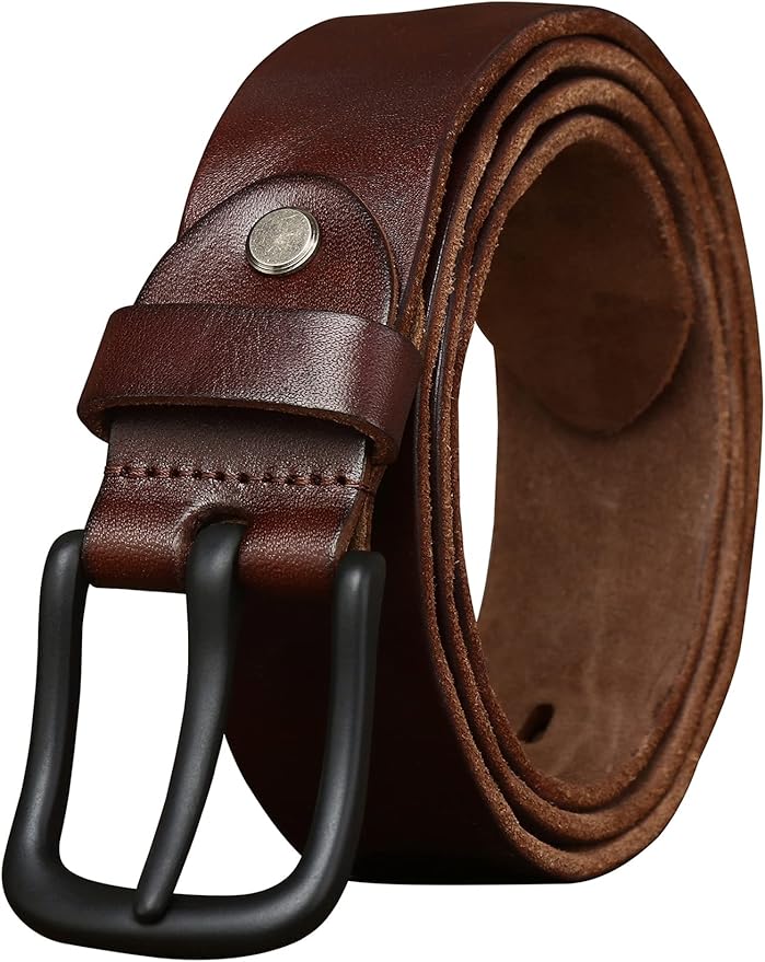 Thicken Full Grain Leather Mens Belt Heavy Duty Mens Work Belt Mens Belt High Hardness Buckle Packed In Gift Box