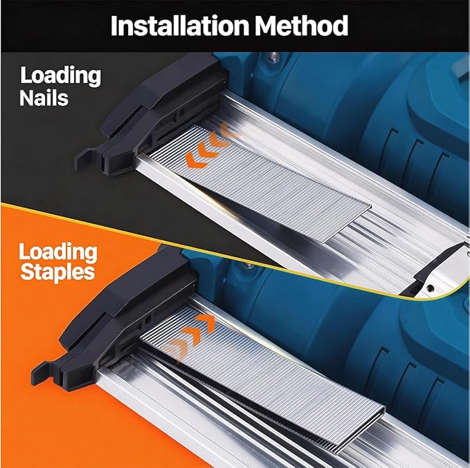 Brad Nailer Electric, 18 Gauge Brad Nail Gun, 2-in-1 Brad Nailer with 800pcs Nails&Staples, Nail Gun with 2횞2.0Ah Batteries, for Woodworking, Home Improvement JOVANT