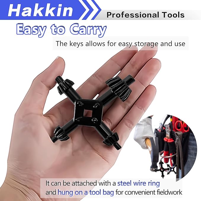 Hakkin 2Pcs 4 in 1 Drill Chuck Key Hand Drill Chuck Wrench, 1/4”, 3/8”, 1/2”, 5/8”, 3/4”, 1” Universal Chuck Key Power Drilling Tool for Home Improvement Repair Tools (Size L+S1)