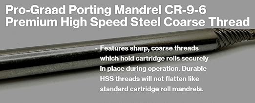 Porting Mandrel 6", CR-9-6 Premium High Speed Steel Coarse Thread Extra Shank Length Cartridge & Spiral Roll Mandrel, 1/8" Pilot Diameter x 3/4" Pilot Length x 1/4" Shank x 6" Overall Length