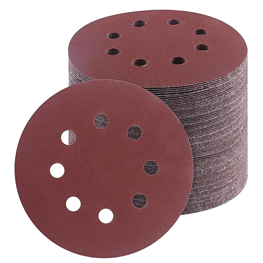 50 PCS 5 Inch Sanding Discs 180Grit, Round Hook and Loop Sandpaper for Random Orbital Sander