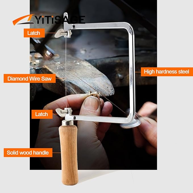 Deep Coping Saw With Diameter 0.3mm Diamond Wire for Woodworking, Plastic, Rubber, and Soft Metal Cutting