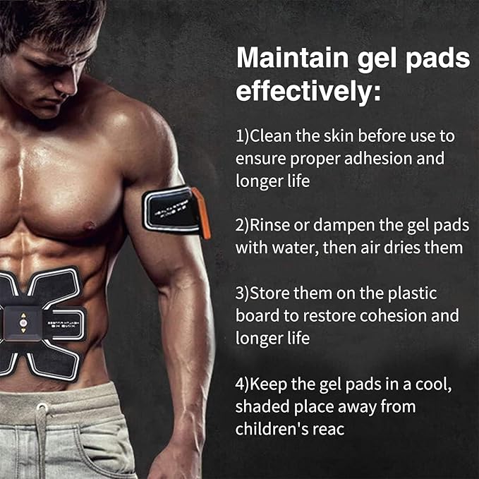 PAMASE 50/80 Pcs Gel Pads for Abs Stimulator - Replacement Pads for Abdominal Muscle Trainer, Reusable Ab Workout Toner Belt Accessory