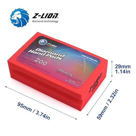 Z-Lion Electroplated Diamond Hand Polishing Pad Foam Back for Granite Marble Stone Glass Ceramic (200#)