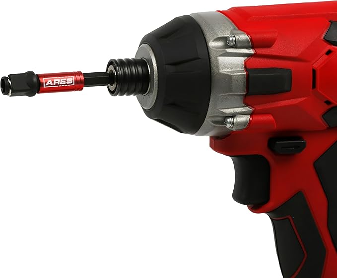 ARES 22027 ??2-in-1 Impact Bit and Socket Adapter Set ??3-Inch and 8-Inch Adapters - Unique Design Holds Standard 1/4-Inch Hex Bits and 3/8-Inch Drive Sockets ??Spinning Sleeve Stabilizes Adapter