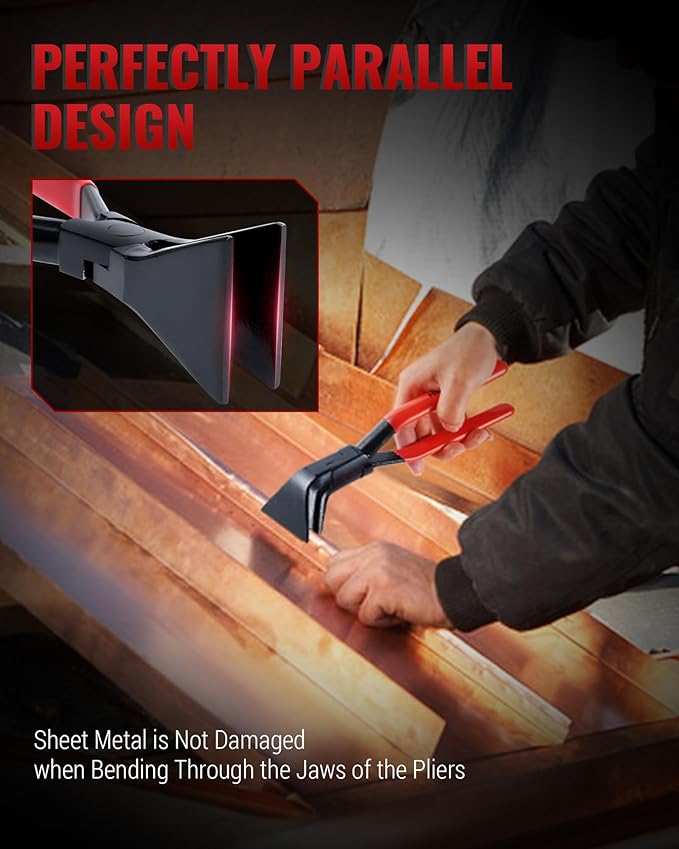 Hand Seamers Sheet Metal Tools, 3 Pieces Sheet Metal Bender for Bending and Flattening Sheet Metal, Straight Jaw, 45째, and 90째 Metal Bending Tool with Tool Box Storage Case