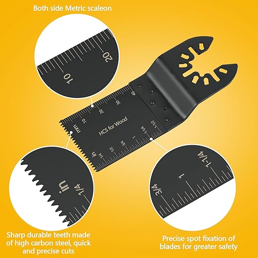 100Pcs Oscillating Saw Blades, Universal Oscillating Tool Blades, Multi Tool Blades Kits for Wood Plastics Metal,Quick Release Blades for Dewalt Ryobi Bosch Milwaukee
