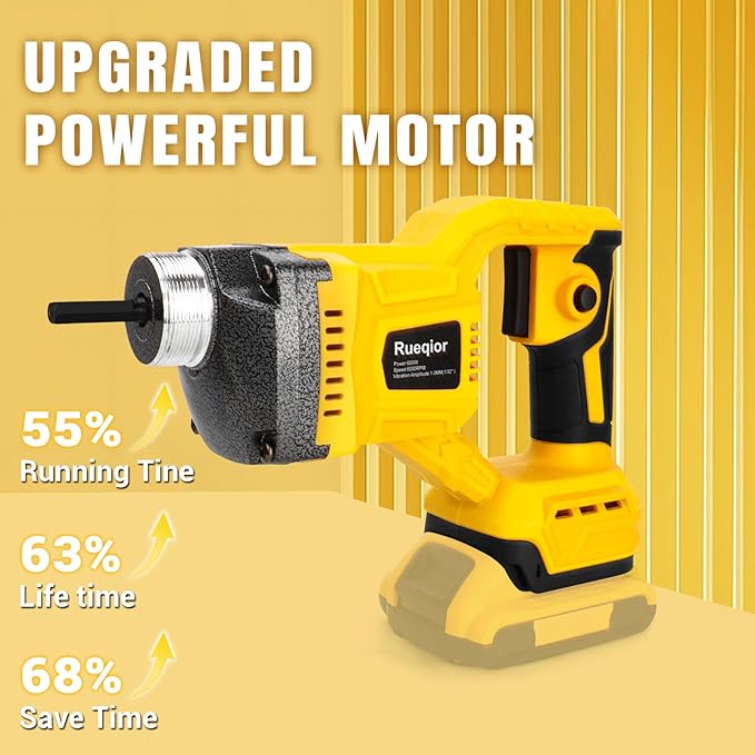 Handheld Concrete Vibrating Tool Compatible with Dewalt 20V Battery, 600W Cordless Concrete vibrator with 3.8FT Shaft Rod 5,500VPM Portable Pencil Cement Vibrarator Remove Air Bubble(No Battery)