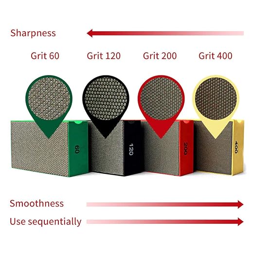 Diamond Hand Polishing Pads 200 Girt Sanding Bolcks Foam Back for Granite Marble Concrete Stone Tile Wet Dry Finishing