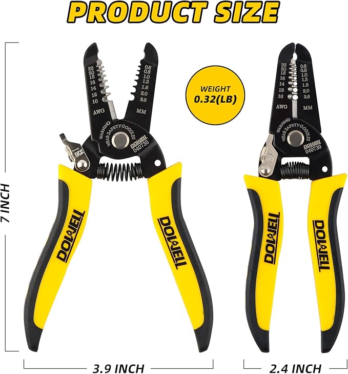 DOWELL 10-22 AWG Wire Stripper Cutter Wire Stripping Tool And Multi-Function Hand Tool竊똏rofessional Handle Design And Refined Craftsmanship.